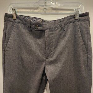 Ted Baker Flat Front Charcoal Grey Trousers Stretch Comfort Size 32